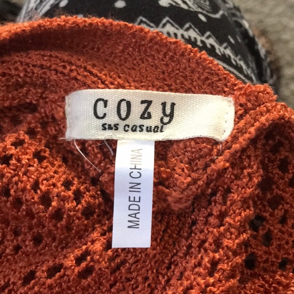 Rust Pointelle Knit Top - Picture 5 of 6